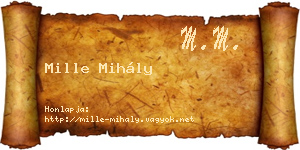 Mille Mihály névjegykártya